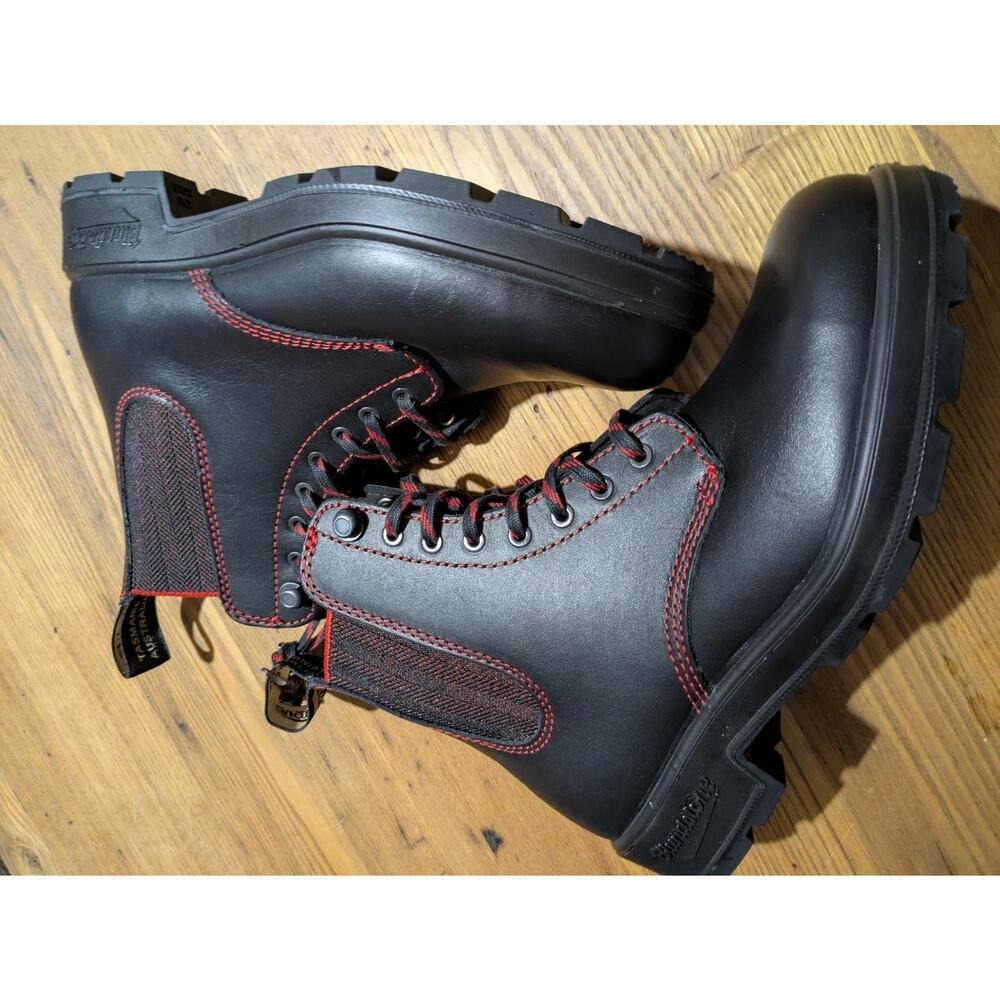 Blundstone 2325 Originals Lace-Up Black Leather Boots Women's 6 Red Stitching